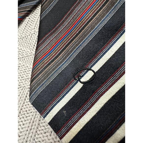 Oscar de la Renta brown striped silk tie - Picture 2 of 6